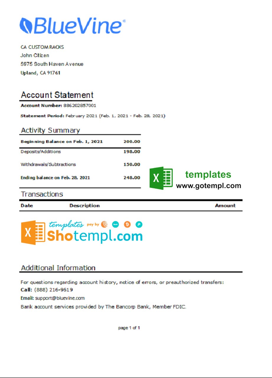 usa-california-bluevine-bank-statement-easy-to-fill-template-in-xls