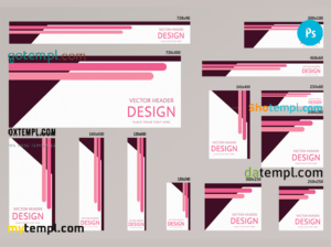 # commercial way editable banner template set of 13 PSD